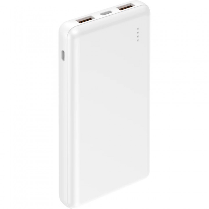 Beyaz İnce Tasarımlı 10000 mAh 4 LED Göstergeli Promosyon Powerbank